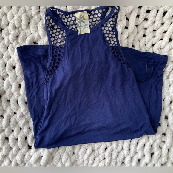 Lily Blue Beach Cover-Up Top S - Picture 11 of 12